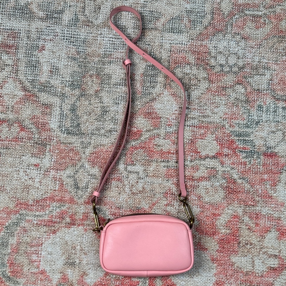 Madewell Mini The Leather Carabiner Crossbody Pouch Bag - pink